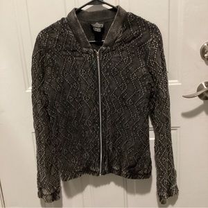 Angie Jacket Size Medium Chenille Black Full Zipper